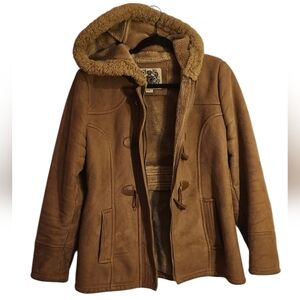 Esprit Fur Lined Coat, Faux Suede / Faux Fur, Vintage Esprit, Size Small